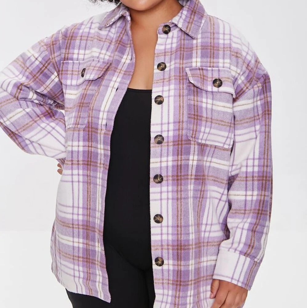 Plus size plaid shacket